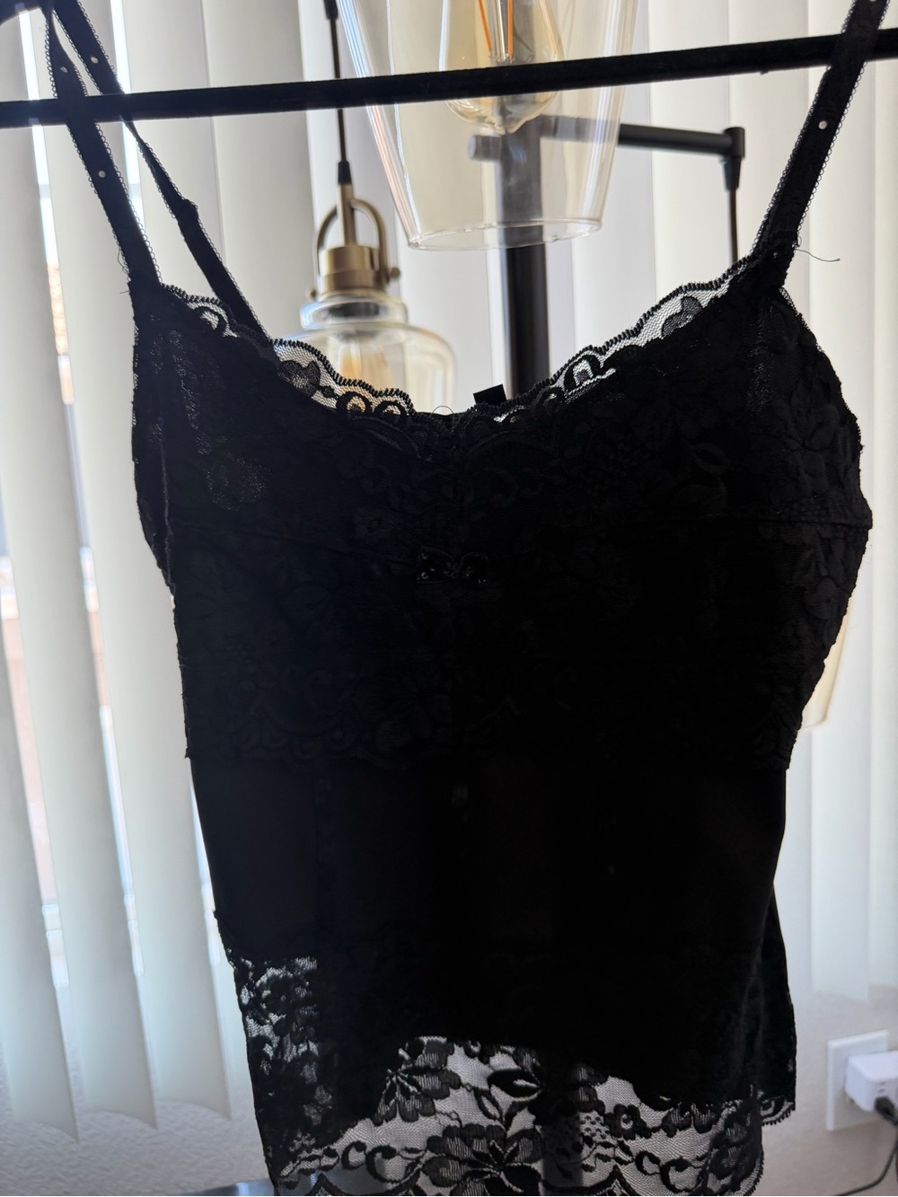 Rampage Black Lace Camisole Slip Top